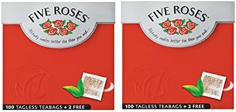 Five Roses Tea, 102 Tagless Teabags (Pack of 2)