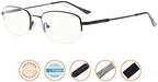 Computer Glasses Men Bendable Titanium Reading Eyeglasses Blue Light Filter