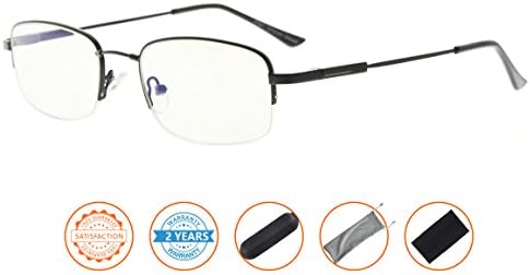 Computer Glasses Men Bendable Titanium Reading Eyeglasses Blue Light Filter