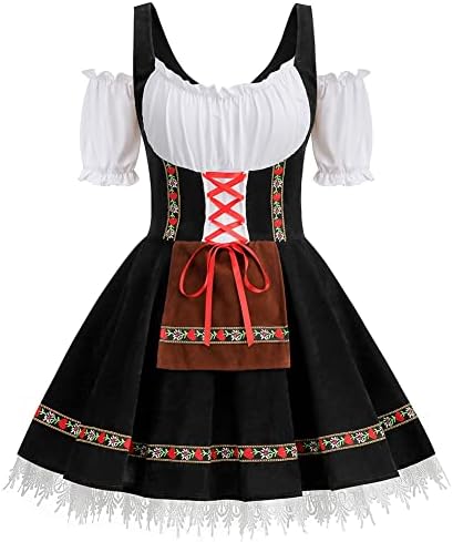 TOONRAIN Oktoberfest Costumes Women Authentic German Dirndl Dress Bavarian Style Beer Outfit