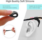 Eyeglasses Ear Grippers Set, 16 Pairs Anti Slip Eyeglasses Grip for Behind the Ear, Comfortable Silicone Eyeglass Holder for Sunglasses Presbyopia Glasses Sports Glasses