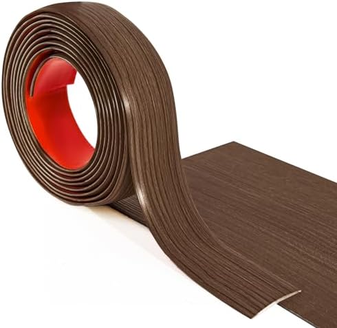 Art3d 4 FT Self Adhesive Vinyl Floor Transition Strip, Laminate Strip Flat Divider for Joining Gaps,Carpet Threshold Transition,Floor Tiles（1.57in, Brown）