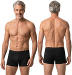 PROTECHDRY - Washable & Reusable Urinary Incontinence Cotton Boxer Brief Underwear for Men (Black, Large)