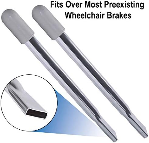 Rehabilitation Advantage 6 Inch Premium Wheelchair Brake Lock Handle Extensions. Package Contains Two Six Inch Extenders. Durable Construction. Easy Installation. 2 Pack