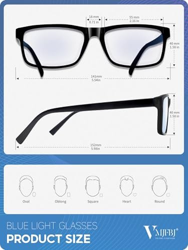 VMJFBJ Blue Light Blocking Glasses For Men/Women Anti-Fatigue Computer Monitor Gaming Improve Sleep Reduce Eye Strain Gamer Glasses