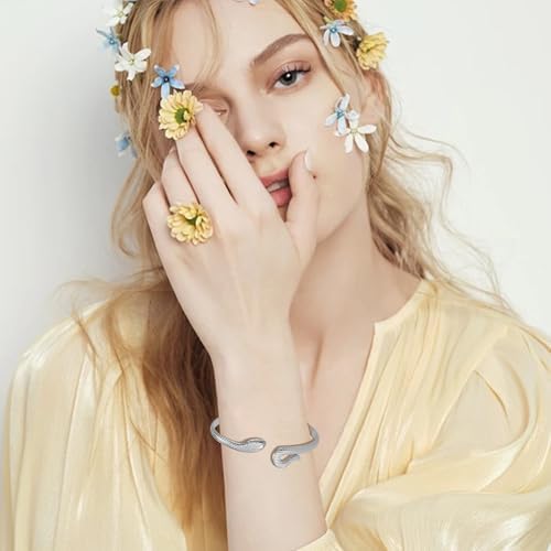 Snake Bracelet for Women Stainless Steel Vintage Chic Open Serpent Bangle Bracelet Animal Jewelry