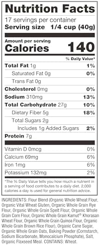 Bob's Red Mill Organic 7 Grain Pancake & Waffle Mix, 24oz (Pack of 4) - Organic, Whole Grain, Kosher