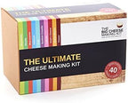 The Big Cheese Ultimate Cheese Making Kit - Makes 10 Cheeses (Mozzarella, Mascarpone, Feta, Ricotta + 6 More) - 40 Batches with Rennet & Recipe Book