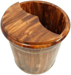 Wooden Foot Bath Bucket For Soaking And Massage,16 Inch Wooden Bucket Feet Relax Bucket, Home Spa Experience With Heat Retention & Massage Beads, Ideal For Home Spa, Massage, Sauna