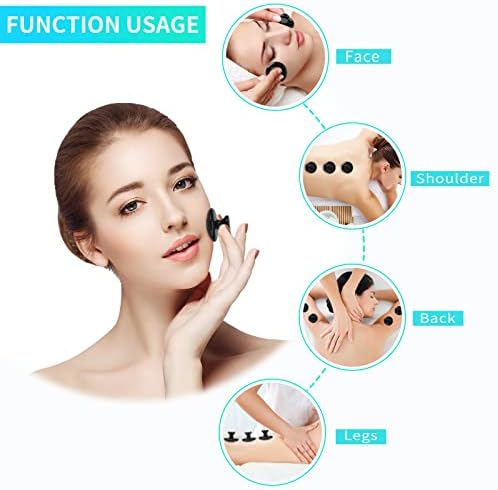 4 Pcs Mushroom Hot Massage Stones Set Natural Bian Warm Rocks Kit for Facial SPA5.5x3.5cm