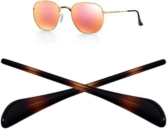 Replacement Temple Tips Arm(Ear Socks) for Ray-Ban Aviator RB3025 3026 Sunglasses Repair Kits (brow)