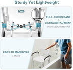 Shower Chair for Elderly and Disabled with Padded Armrests and Back, Adjustable Height Shower Seat, Tool-Free Heavy Duty Shower Chairs for Inside Shower, Handicap
