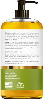 Arnica Sore Muscle Massage Oil – 100% Pure & Natural - Massage Therapy for Muscles & Joints – Body Oil Infused with Arnica Extract, Lavender Oil, Peppermint Oil & Chamomile Oil – 8 FL OZ