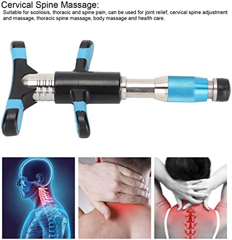 Manual Chiropractic Tool, Spine Adjustment Massager 10 Gears Strength Joint Pain Relief Back Activator Correction Massager Correction Tool(Blue)