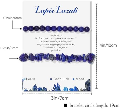 Healing Crystal Bracelets for Women 2 PCS 6mm Natural Stone Bracelet Stretch Crystal Beaded Bracelets Handmade Gemstone Bracelet Jewelry Gifts Christmas Gifts for Women Girls