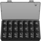 BUG HULL Weekly Pill Organizer 3X a Day, Daily 7 Day Pill Box 3 Times a Day, Travel Medicine Pill Organizer Pill Case Container for Vitamins, Supplements
