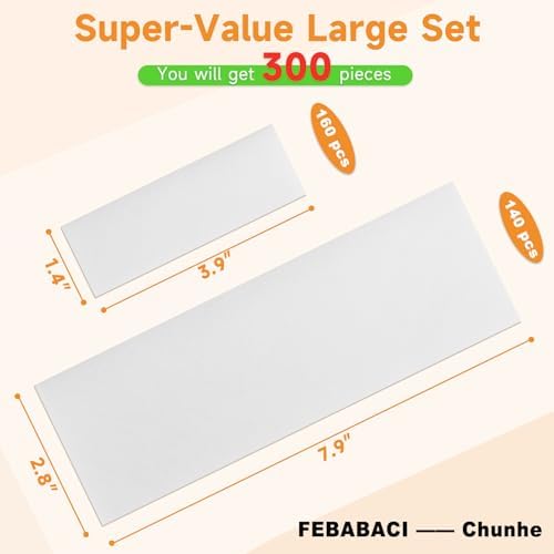 300 Pcs Non Woven Wax Strips,Body and Facial Wax Strips for hair removal,Professional waxing strips without wax(2.8''x 7.9'' and 1.4''x 3.9'')