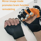 Rehabilitation Robot Gloves Split Finger Training Mirror Mode Stroke Hemiplegia Finger Extension Exercise, LCD Touch Screen/Timing/Intensity can be Adjusted, Yellow, RightHand XL
