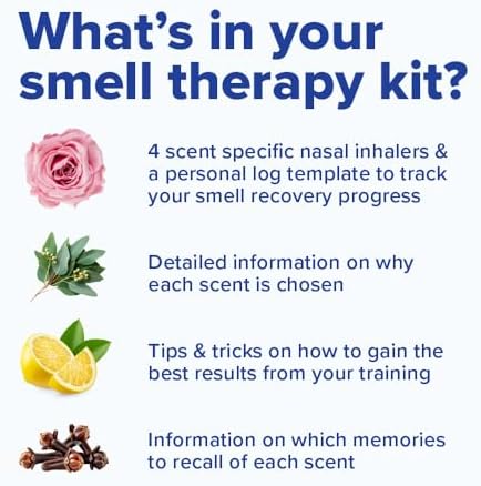 MOXĒ Smell Training Kit, Made in USA, 4 Essential Oils, Olfactory Regeneration, Helps Restore Sense of Smell, Natural Therapy for Smell Loss, Lemon, Rose, Clove, Eucalyptus, Guidebook, Personal Log