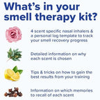MOXĒ Smell Training Kit, Made in USA, 4 Essential Oils, Olfactory Regeneration, Helps Restore Sense of Smell, Natural Therapy for Smell Loss, Lemon, Rose, Clove, Eucalyptus, Guidebook, Personal Log