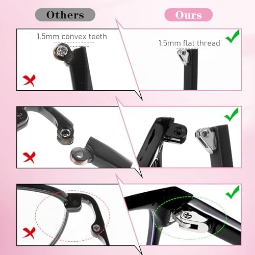 1 Pair Metal Glasses Arm Replacement, Universal Glasses Repair Kit with Screws, Eyeglasses Tightening Kit with Screws Washers Screwdrivers DIY Temples Glass Accessories