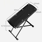 Foldable 6-Position Height Adjustable Pedicure & Manicure Foot Rest, Non-Slip Rubber Foot Stool for Comfortable Home Nail Care, Easy Toenail Trimming & Nail Art Foot Stool