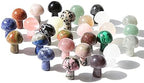 10PCS Mini Natural Rose Quartz All Kinds of Gemstone Carving Crafts Crystal Mushrooms for Home Decoration