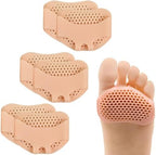 Metatarsal Pads Insoles for Women & Men – Thin Silicone Gel Ball of Foot Cushions for Pain Relief, Breathable Honeycomb Forefoot Pads for Morton's Neuroma, Callus, Bunions, Reusable (Beige) 3 Pairs