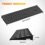 Nilight 2" Rise Curb Ramps, Heavy Duty Rubber Driveway Threshold Shed Ramp for Sidewalk Cars Lawn Mower Wheelchairs Motorcycles, 3300lbs Load Capacity