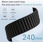 Harikiri 2 Pack Braided Nylon Watch Straps, Multiple Widths Available 18mm 19mm 20mm 22mm Quick Release Adjustable Elastic Nylon Watch Straps Replacement Wristband For 150 mm to 240 mm