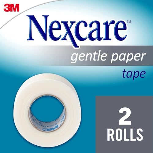 Nexcare Gentle Paper Tape, Medical Paper Tape, Secures Dressings and Lifts Away Gently, 1 in x 10 Yards, 2-Pack (4 Rolls)