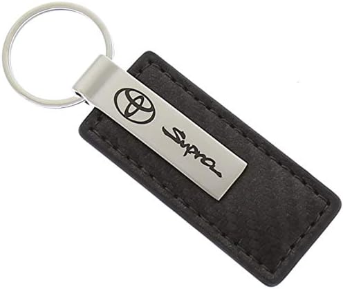 AU-TOMOTIVE GOLD Carbon Fiber Rectangular Leather Key Chain for Toyota Supra (Gunmetal)
