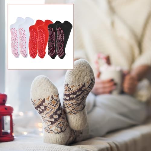 INOOMP 3 Pairs Tourmaline Thermal Circulation Self-Heating Shaping Socks,Tourmaline Slimming Health Sock,Foot Massage Thermotherapeutic Sock