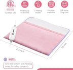 Foot Warmer Electric, Heating Pad King Size Ultra Soft Flannel, Extra Large for Bed, Abdomen, Feet, Back, Cramp, Office/Home Under Desk, 10ft Cord, Auto Off, 22" x 20" - Pink