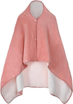 SIQITECHNO Wearable Shawl Blanket Flannel Fleece Lined Poncho Blanket with Buttons Warm Sofa Shawl Wrap Cape Throw Blankets