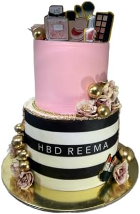 Black and White Striped Fashion Makeup Theme Edible Cake Topper, Icing Sheet, custom topper birthday girl, afro girl birthday