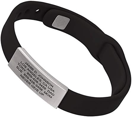 ROAD iD - Official ID Bracelet - The Wrist ID Elite - Silicone Pin-Tuck - for Athletes