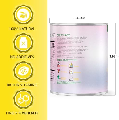 Banana Powder, 8.82OZ Freeze Dried Banana Powder, Freeze Dried Fruit, No Added or Sugar, Suitable for Baking, Oatmeal, Cereal, Yogurt, Smoothies, Juice