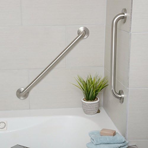 Amazon Basics Bathroom Handicap Safety Grab Bar, 42 Inch Length, 1.25 Inch Diameter, 500LBs Capacity, ADA Compliant, Stainless Steel