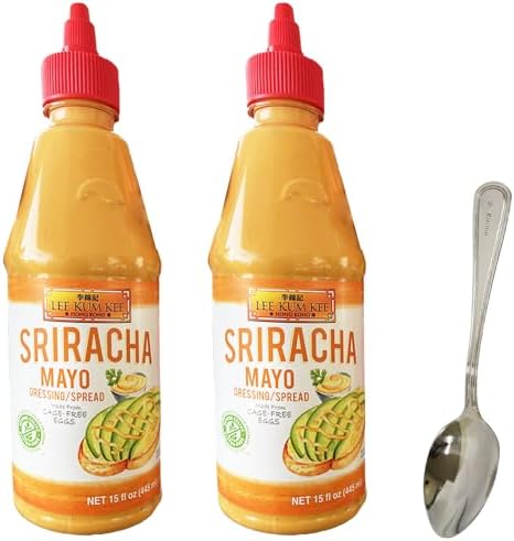Z. Emma LKK Sriracha Mayo 15oz, 2pack,Free Comes with 1 Spoon Yellow