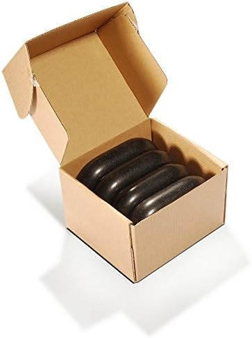 Set of 4 XL Oval Hot Massage Stones – Natural Basalt Stones for Spa Therapy & Muscle Relief – Smooth, Heat-Retaining, Large Size for Professional and Home Use