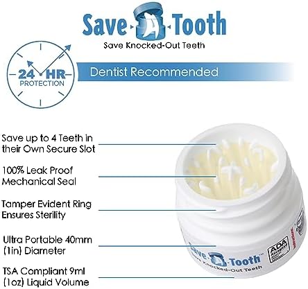 Preservation Kit - Prevent Permanent Tooth Loss, Save Knocked Out Teeth for up to 24 Hours - Tooth Saver Made in the USA by SmartPractice - Keep in your Kit Bag for a Tooth Emergency