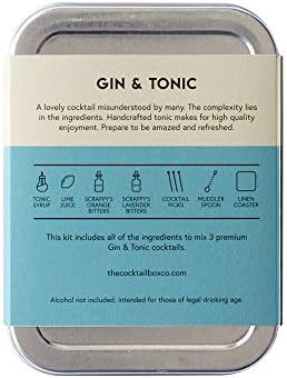 The Cocktail Box Co. Gin & Tonic Cocktail Kit - TSA-Friendly Airplane Cocktail Kit - Pack of 1