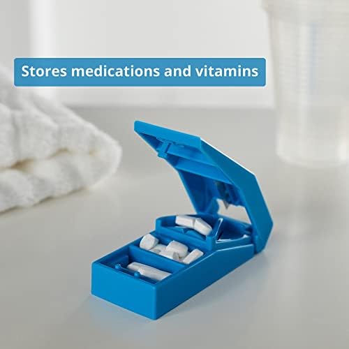 McKesson Pill Cutter for Small and Large Pills, Plastic, Stainless Steel Blade, Blue, 1 Count