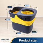 Yocada Commercial Mop Bucket with Wringer Portable Collapsible Plastic Mop Bucket Cleaning Washing Bucket for Cotton Mop Grey