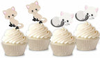 48 Pcs Cute Cat Kitten Cupcake Toppers Picks for Pet Themed Party, Birthday Party