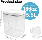 5.5L Laundry Detergent Dispenser with One-Press Lid Laundry Powder Container for Laundry Room Organization & Storage Pod and Airtight Dishwasher Pod Holder for Bead Powder, 1 Pack