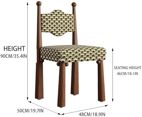 Wooden Dining Room Chairs, Linen Fabric Dining Chairs Set, Accent Chairs with Backrest, Medieval Armless Makeup Chair, for Kitchens, bedrooms, Coffee Shops(Color2,4PCS)