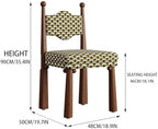 Wooden Dining Room Chairs, Linen Fabric Dining Chairs Set, Accent Chairs with Backrest, Medieval Armless Makeup Chair, for Kitchens, bedrooms, Coffee Shops(Color2,4PCS)