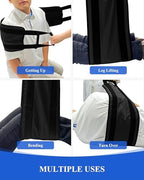 SPRING SEAON Transfer Sling - Essential Transfer Belt Lifting Strap for Elderly and Disabled with Mobility Aids- Lift Assist Gait Belts for Seniors for Home, Hospital, Nursing Care (Black)